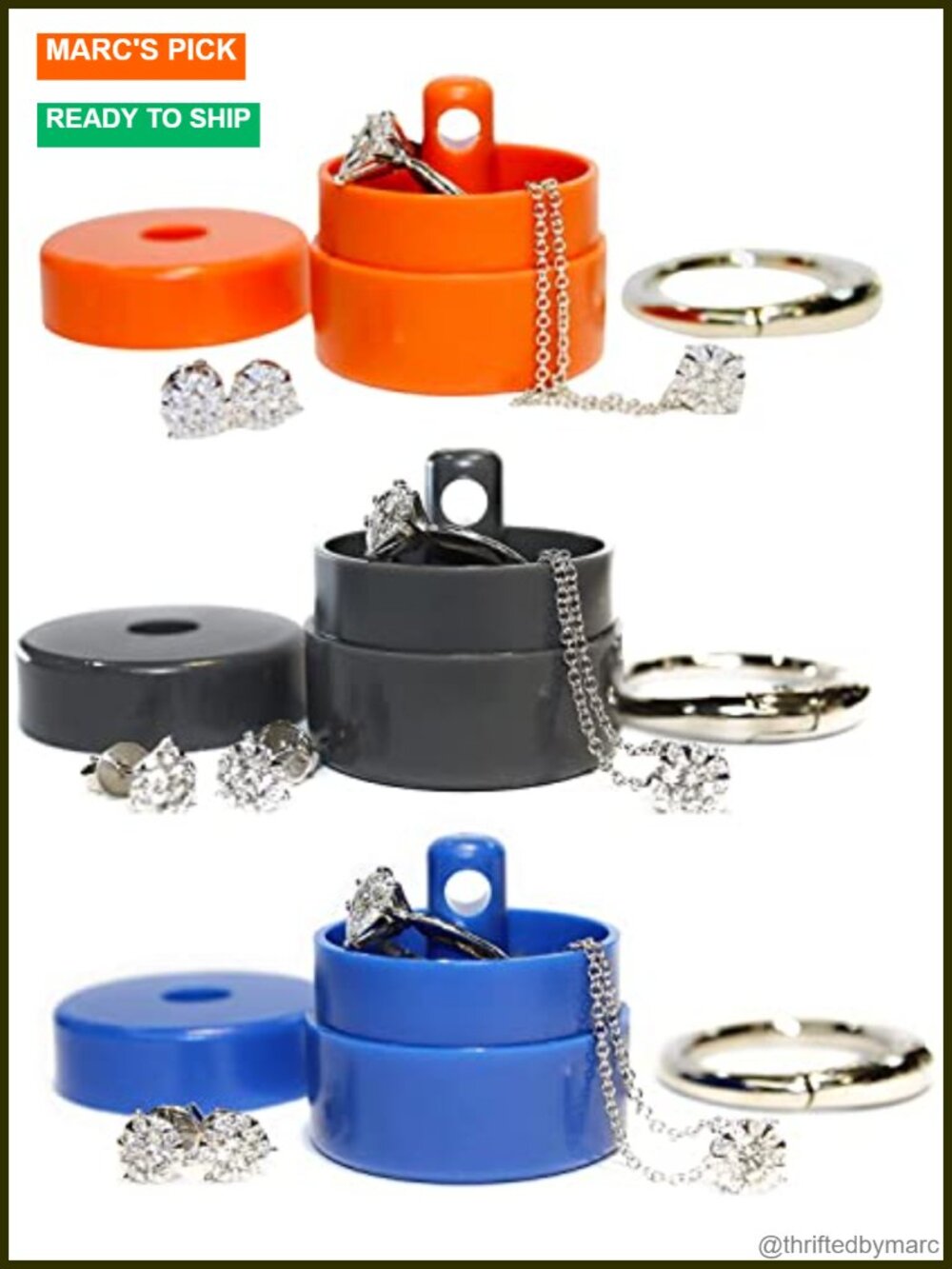 Jewelry Travel Case Ring Holder Keychain Small Organizer Box
